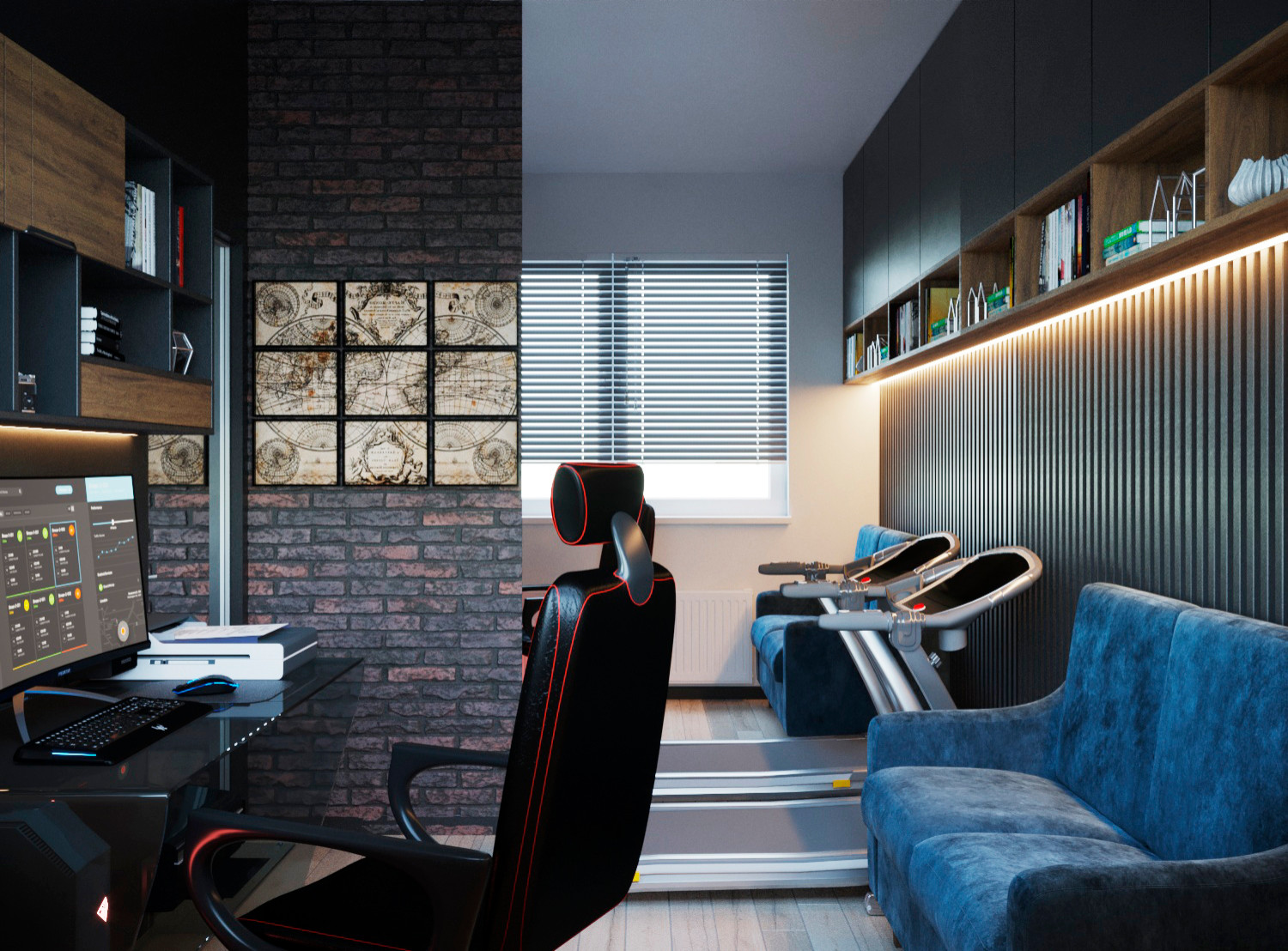 2х Уровневая квартира 90м2 в г. Пионерском Кабинет