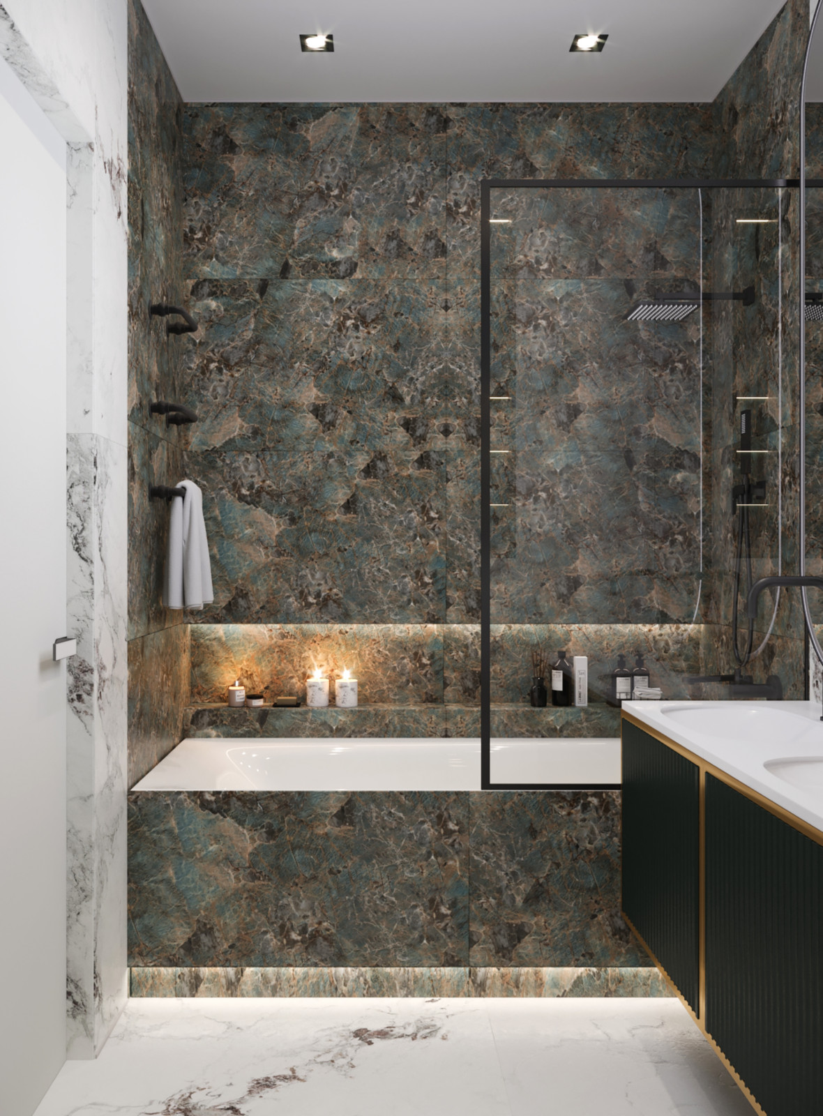 Кухня-гостиная+санузел в стиле Неоклассика