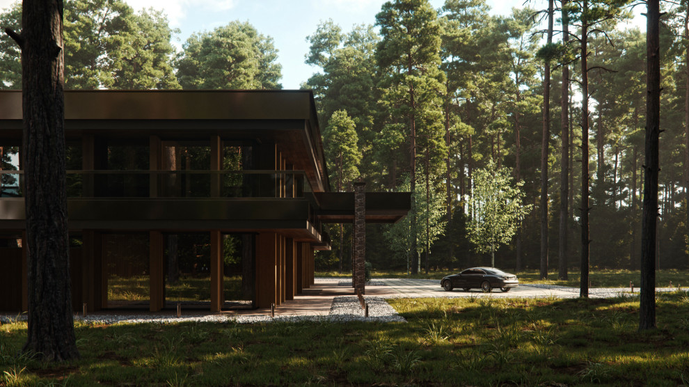 Современный дом с плоской кровлей