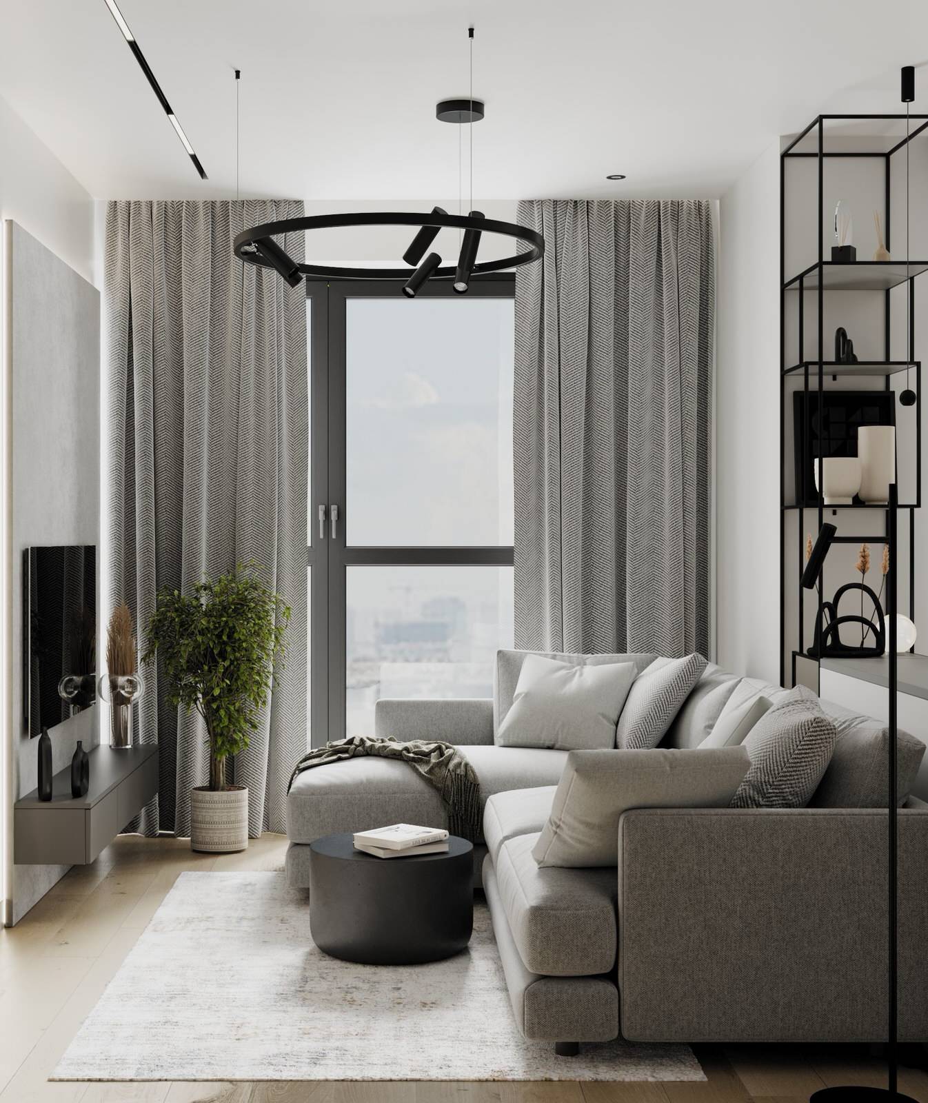 Квартира в серых оттерках. Современный стиль