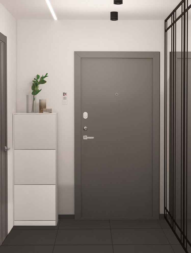 Строгий минимализм. Квартира-студия для молодого человека. Тюмень 2019г.