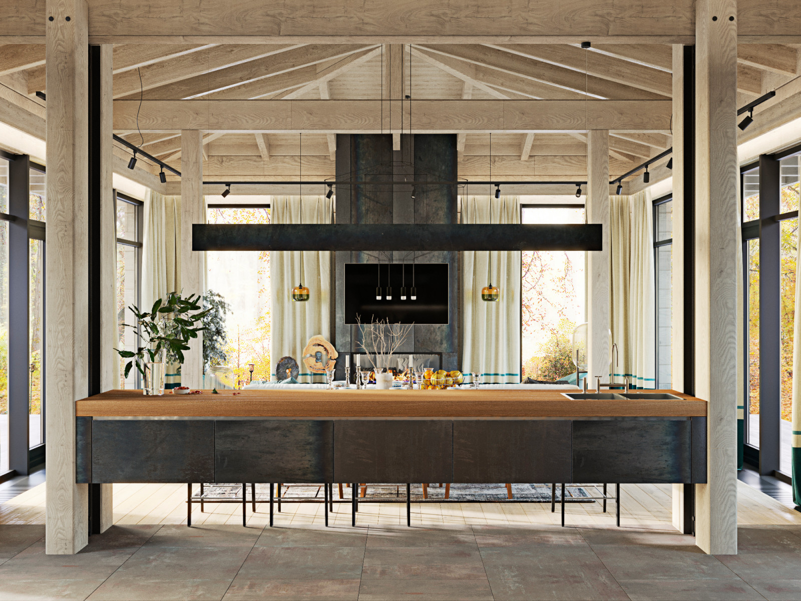 Яркий интерьер дачи на Дубровке