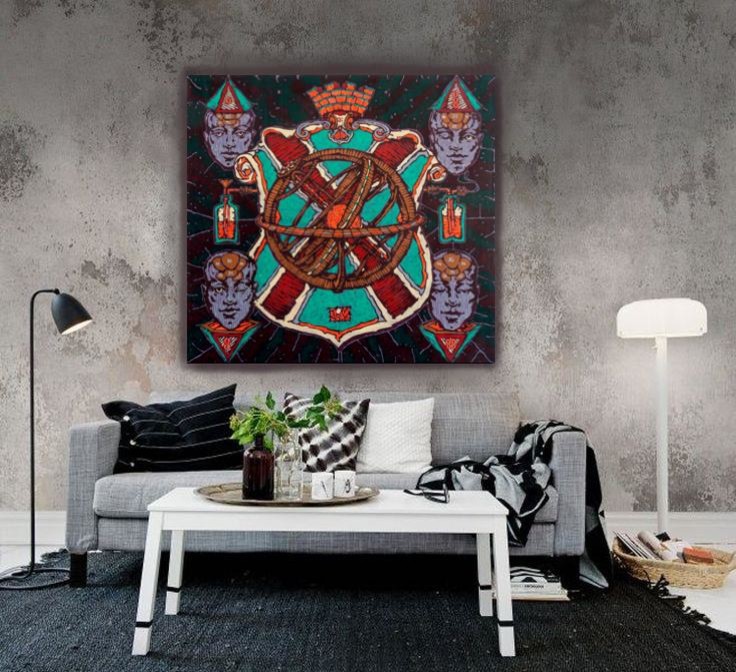 Contemporary wall art. Colorful original painting on canvas.