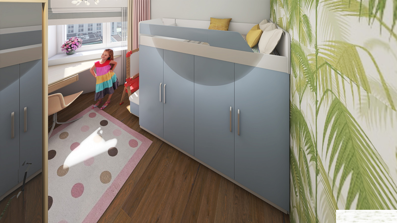 как переделать одну комнату с двумя окнами на две?