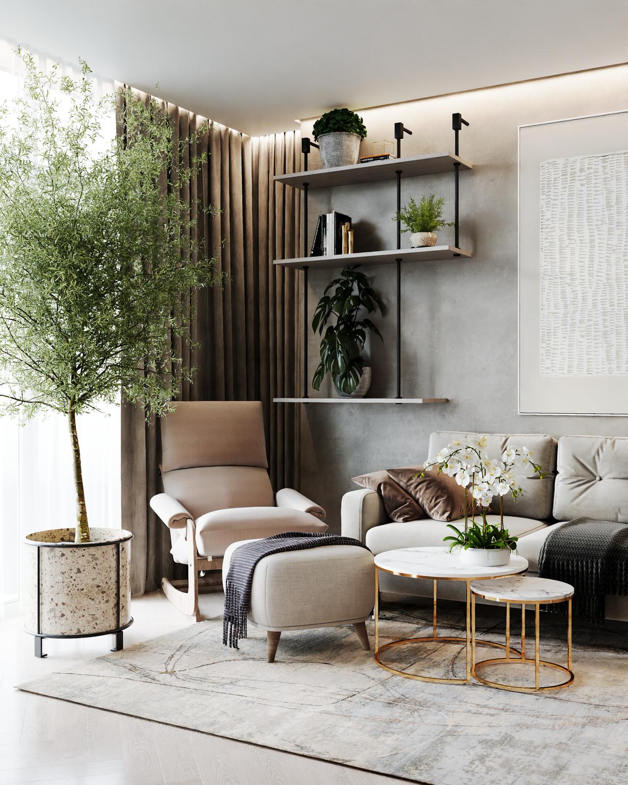 Квартира в современном стиле с природным уклоном