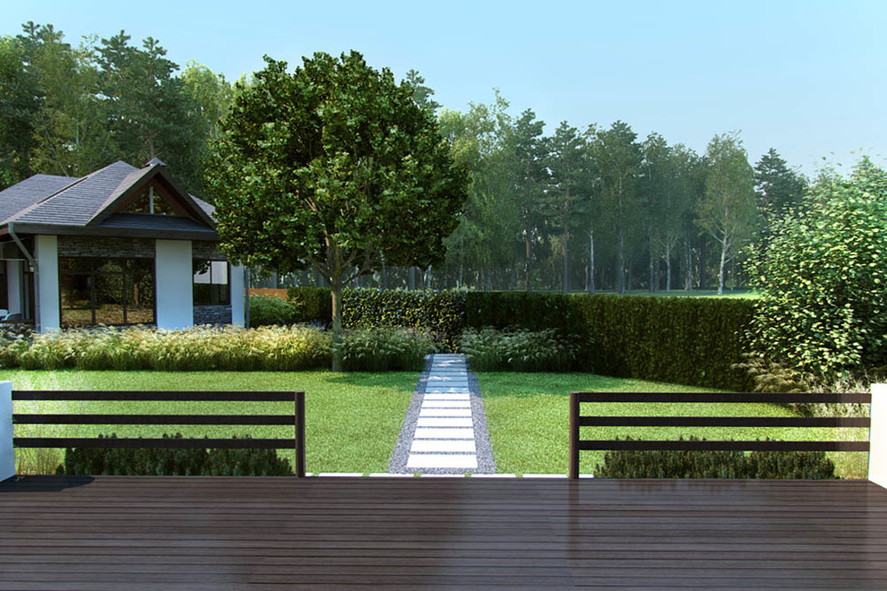 Дизайн частного сада 18 соток