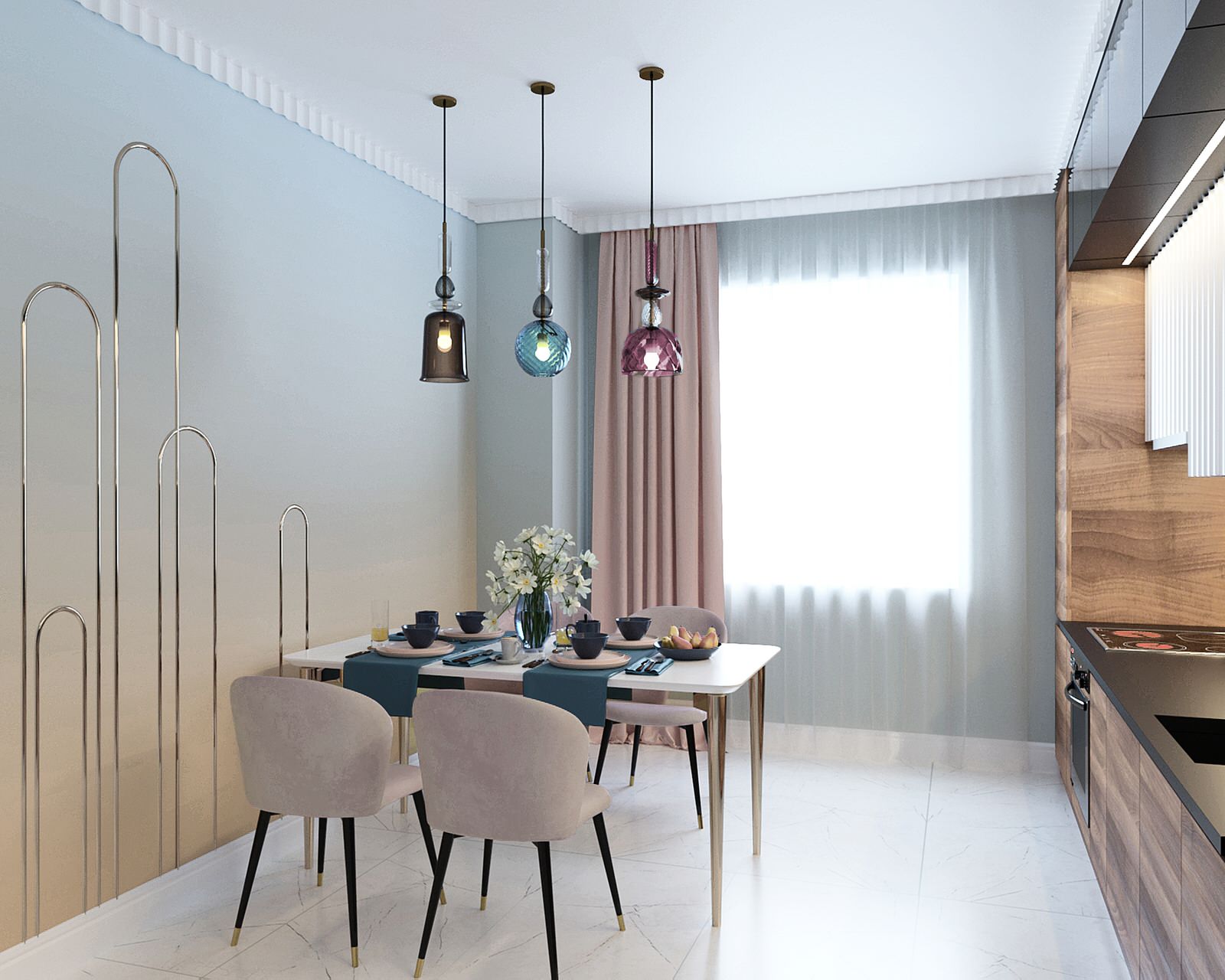 Гостиная и кухня в доме, г. Уфа, 2020 г.