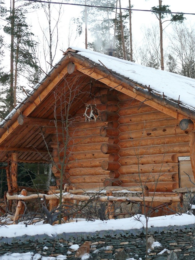 Светильник на веранду, из рога марала.