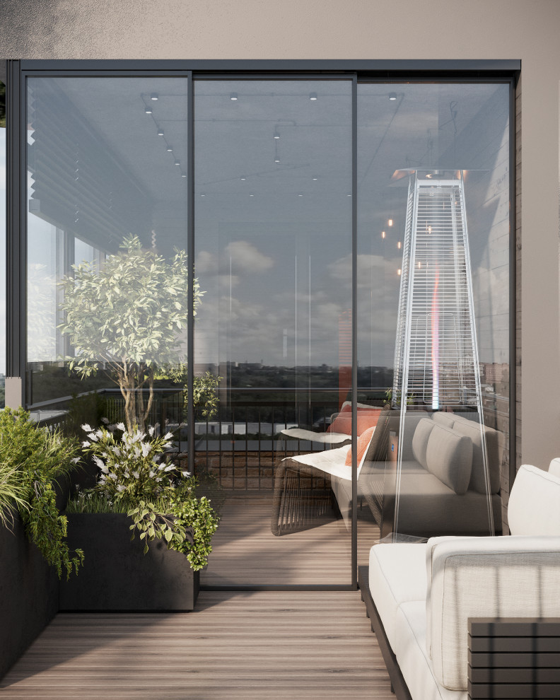 Монохромная квартира с террасой.