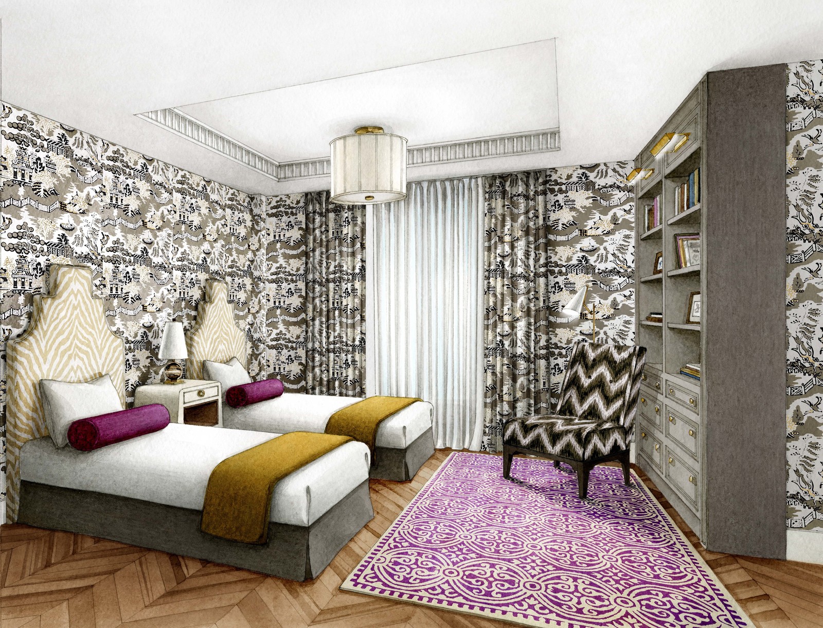 Эскизный проект квартиры в Казани для дизайн-студии Марины Кочеровой