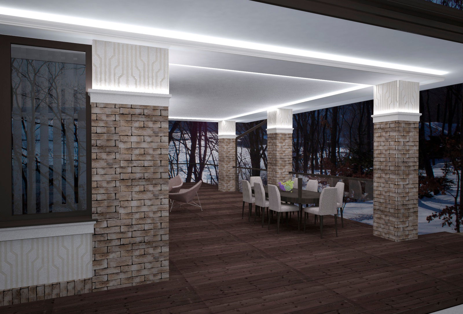 Дом для отдыха с видом на море в стиле райта