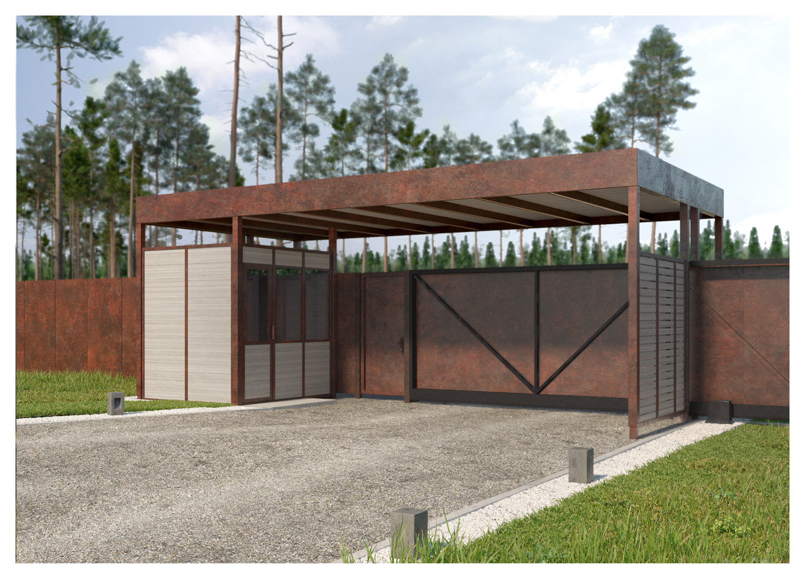 Дом охотника. Благоустройство территории.