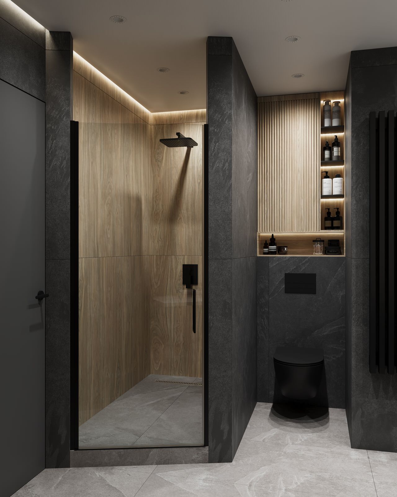 Ванна в темных тонах