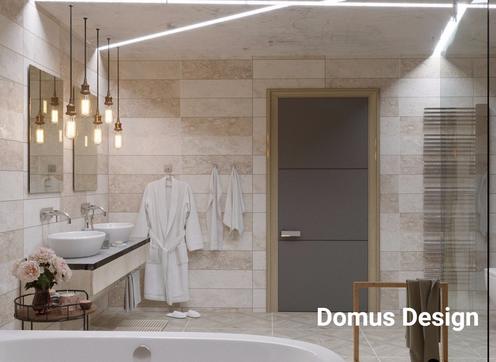 Ванная комната в загородном доме в Пушкине