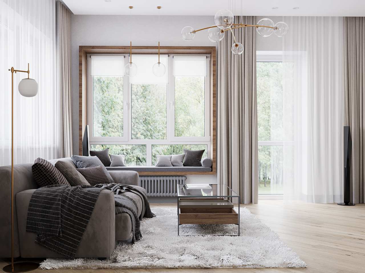 Гостиная в московском таунхаусе