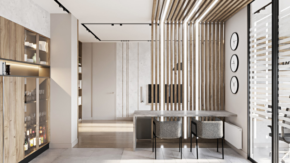 Вид на гостиную из кухни