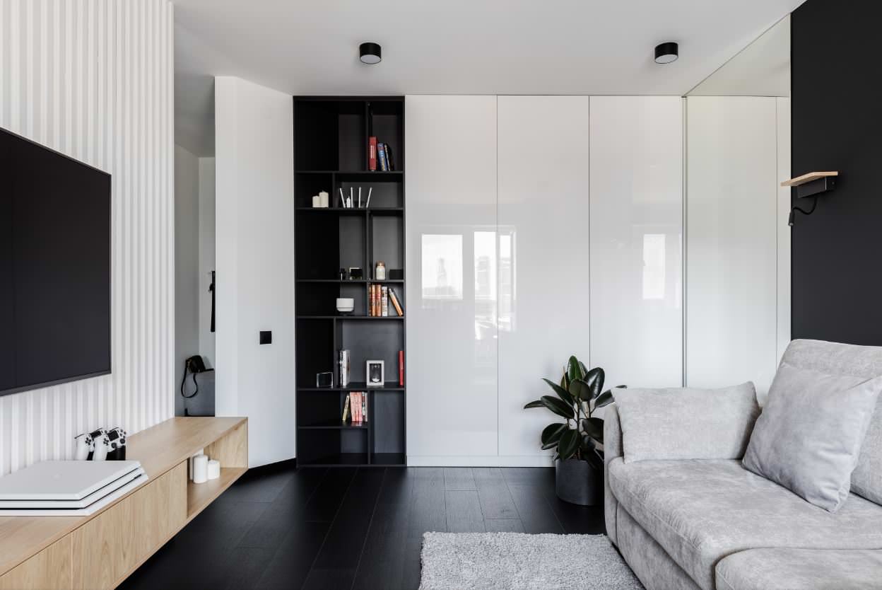 Строгий интерьер однокомнатной квартиры