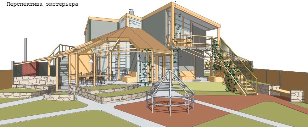 Дом в Магнитогорске. Перспектива экстретьера