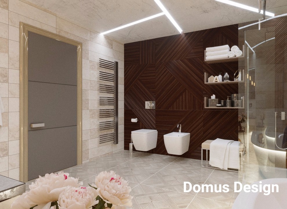 Ванная комната в загородном доме в Пушкине