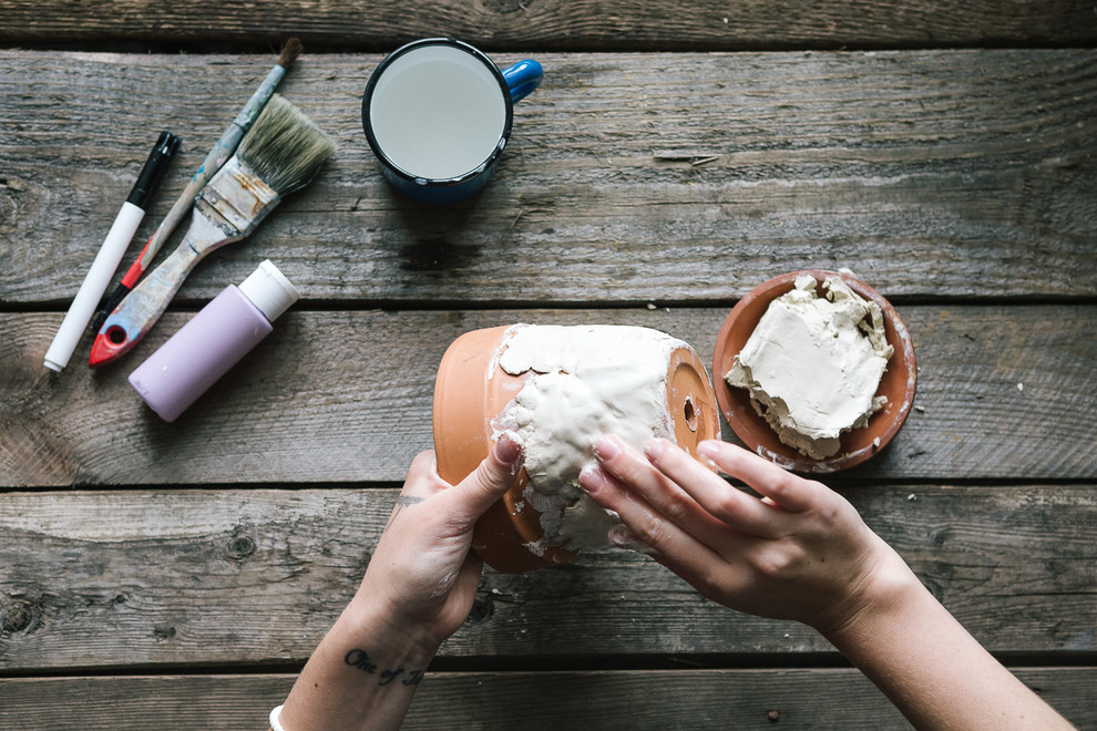 DIY: Горшки из глины с неожиданным декором