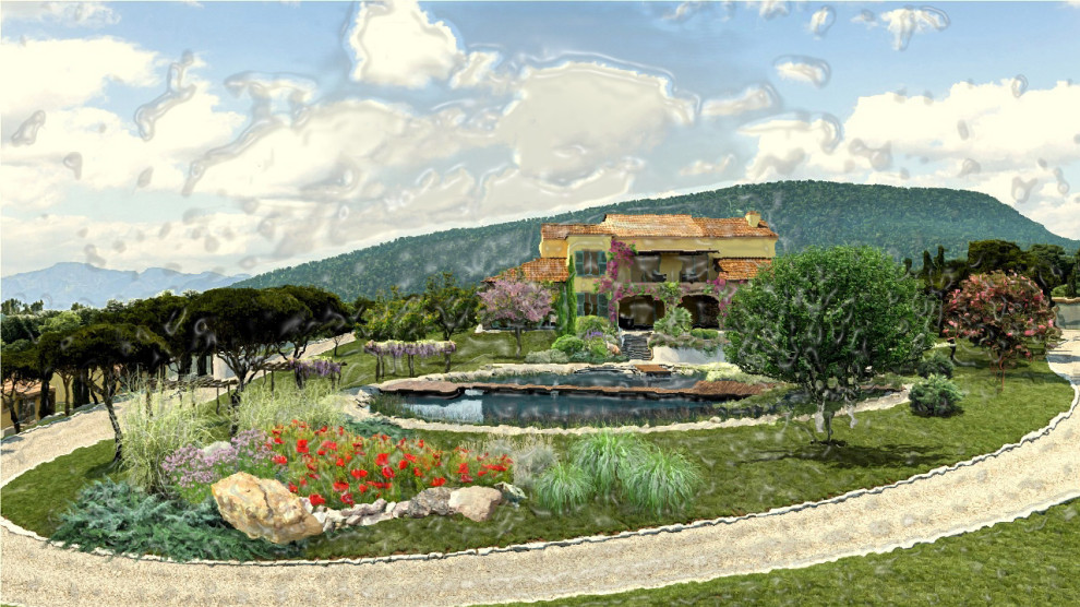 Эскизы. Сложный рельеф. Усадьба в стиле прованс