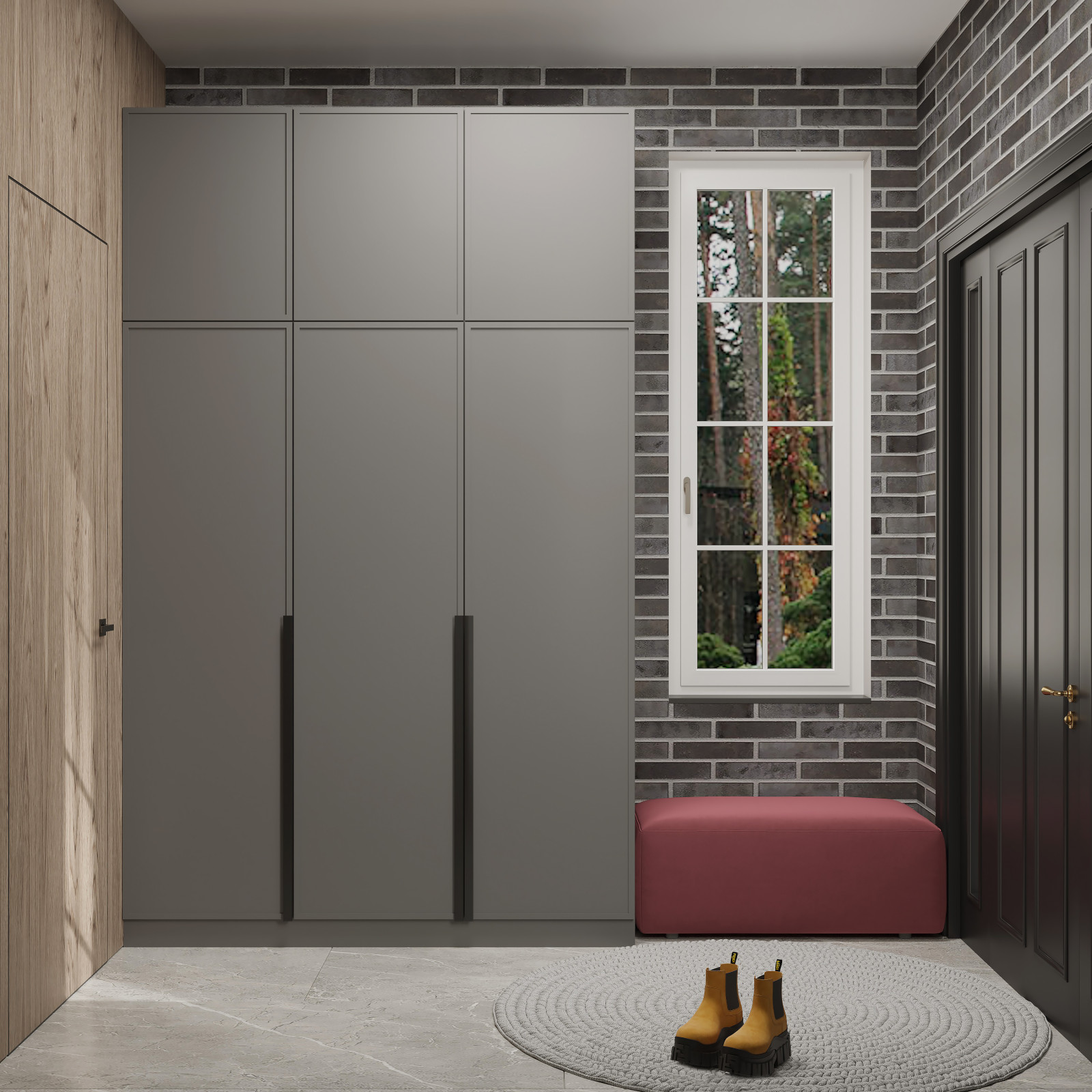 Проект прихожей в трехэтажном доме на улице Красная в городе Калининград