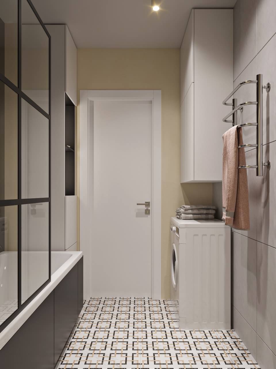 Дизайн сан узла с росписью стен