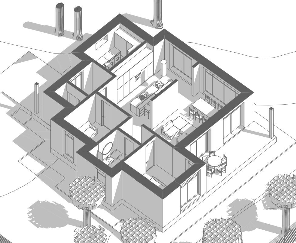 Архитектурный проект одноэтажного дома из газобетона