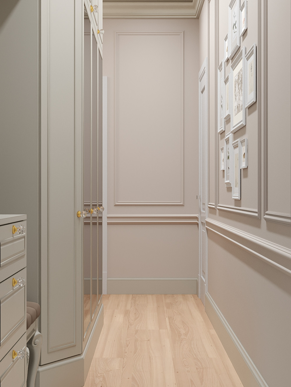 Классический интерьер однокомнатной квартиры в ЖК "Татьянин парк"