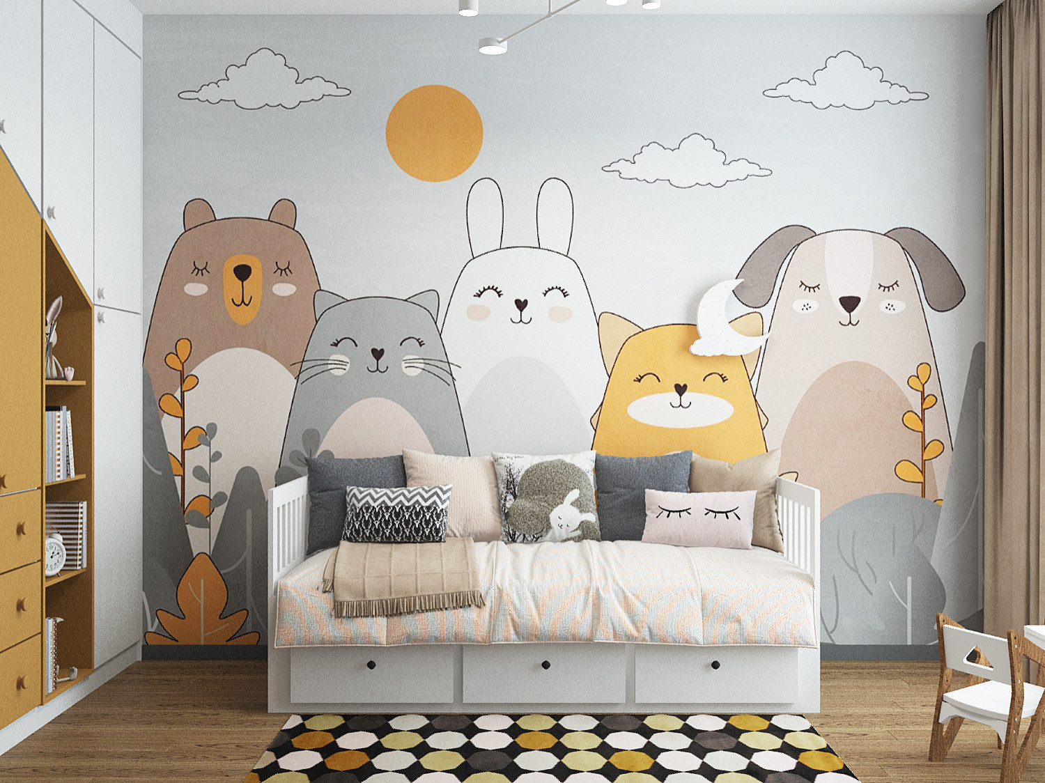 Обложка проекта: Веселая детская с обоями Big Little