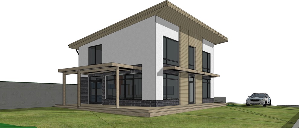 Обложка проекта: Проект дома с односкатной кровлей