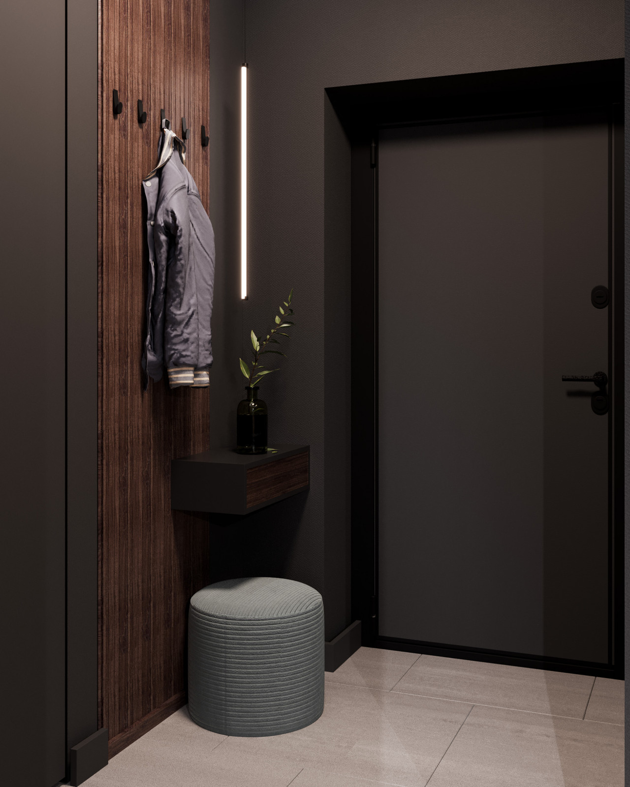 Евро однокомнатная квартира в монохромной гамме  в ЖК Московские кварталы