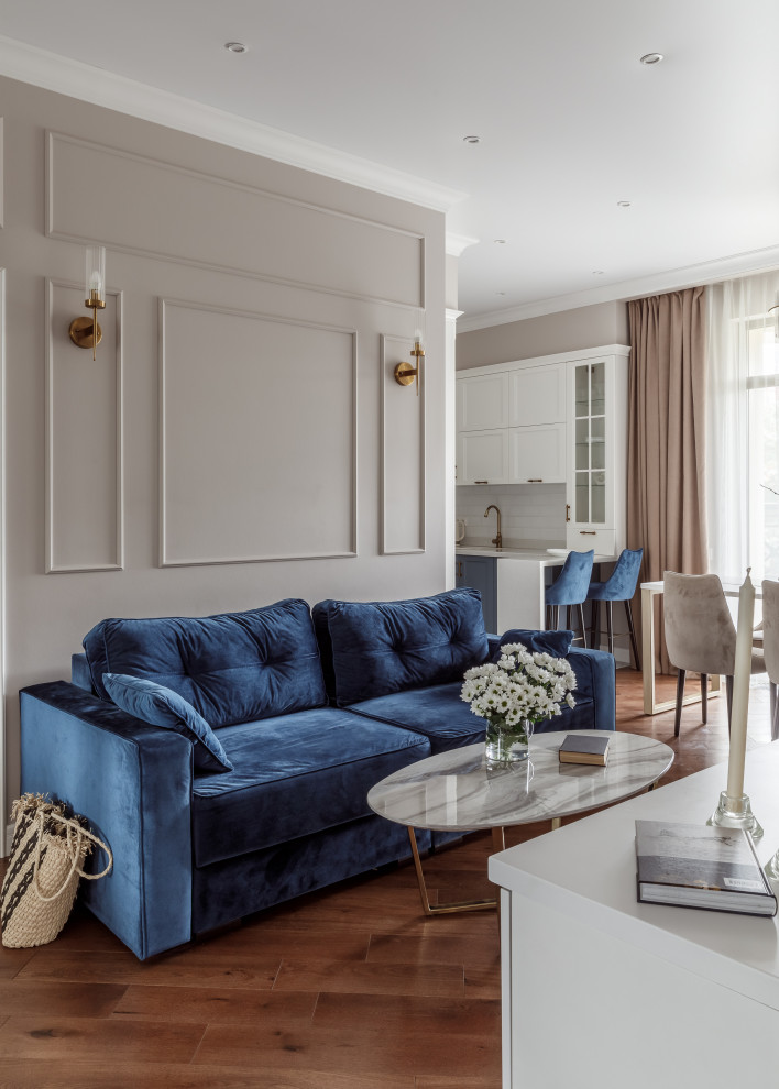 Квартира с синими акцентами