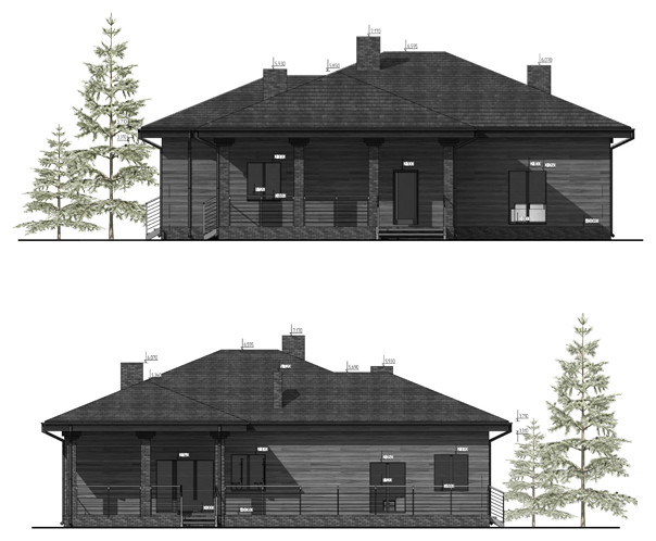 Дом из газосиликатного блока с отделкой серым деревом