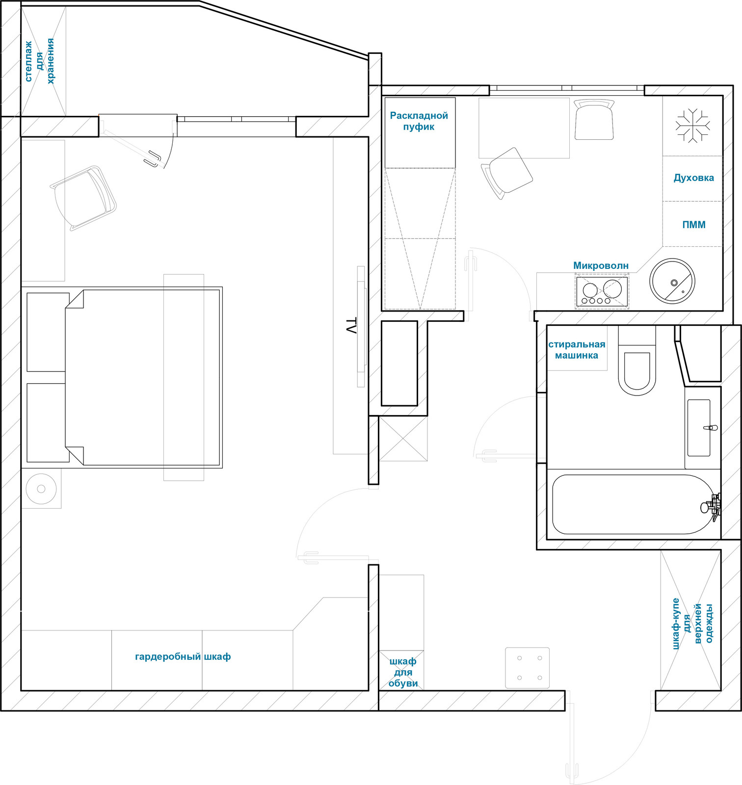 Однокомнатная квартира