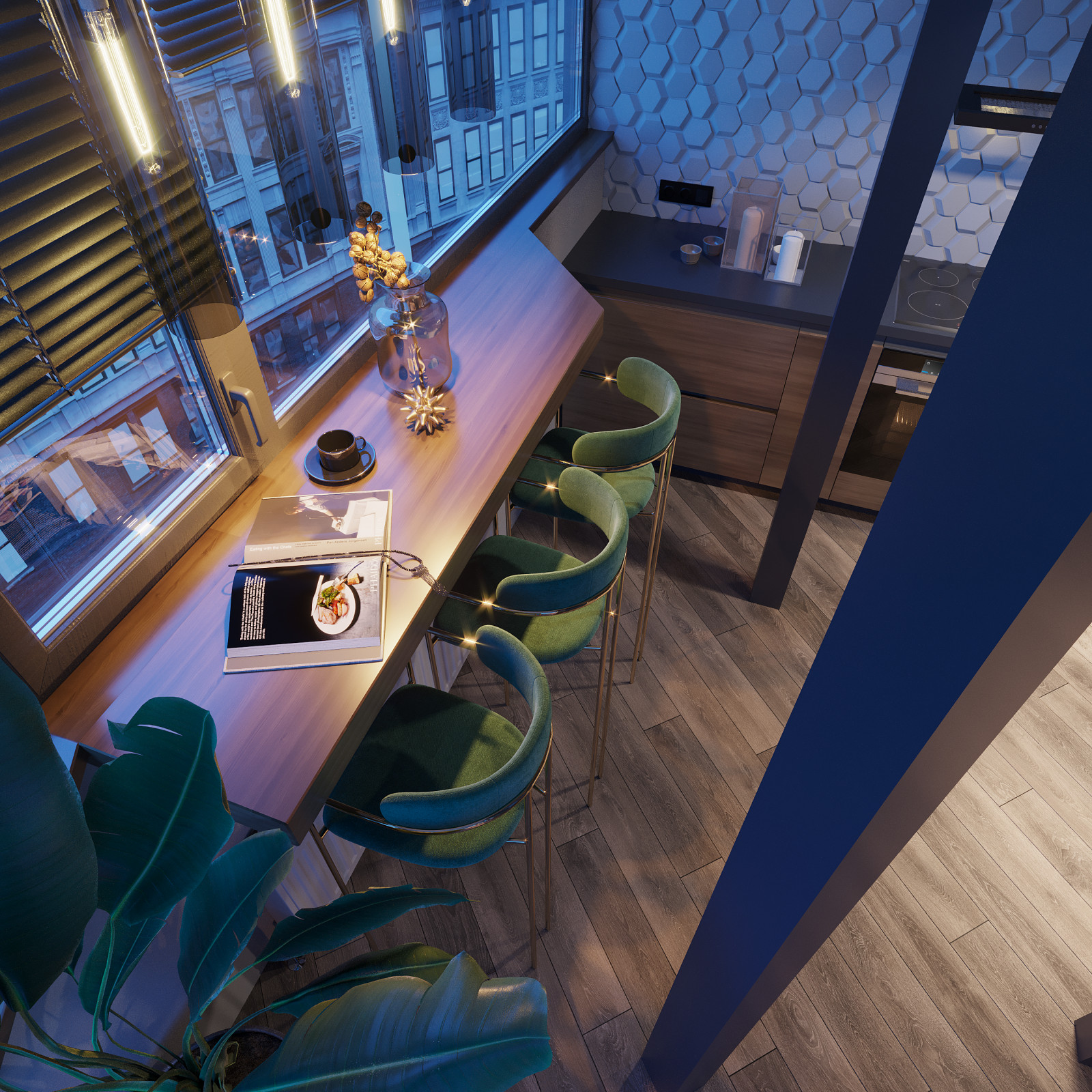 Интересная квартира в глубоких темных оттенках