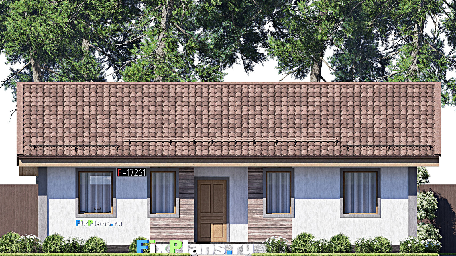 Проект одноэтажного дома 12х13м S100м2 F-17261