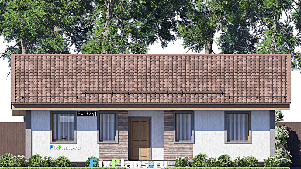 Проект одноэтажного дома 12х13м S100м2 F-17261