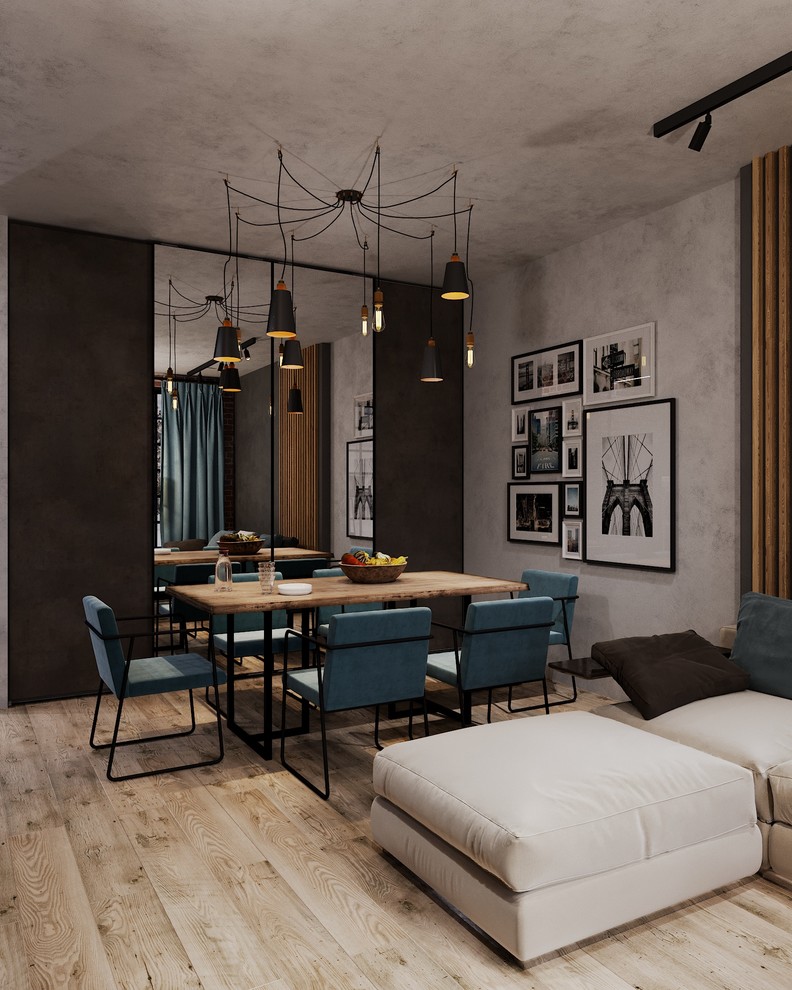 3D проект квартиры-студии 55 м.кв.