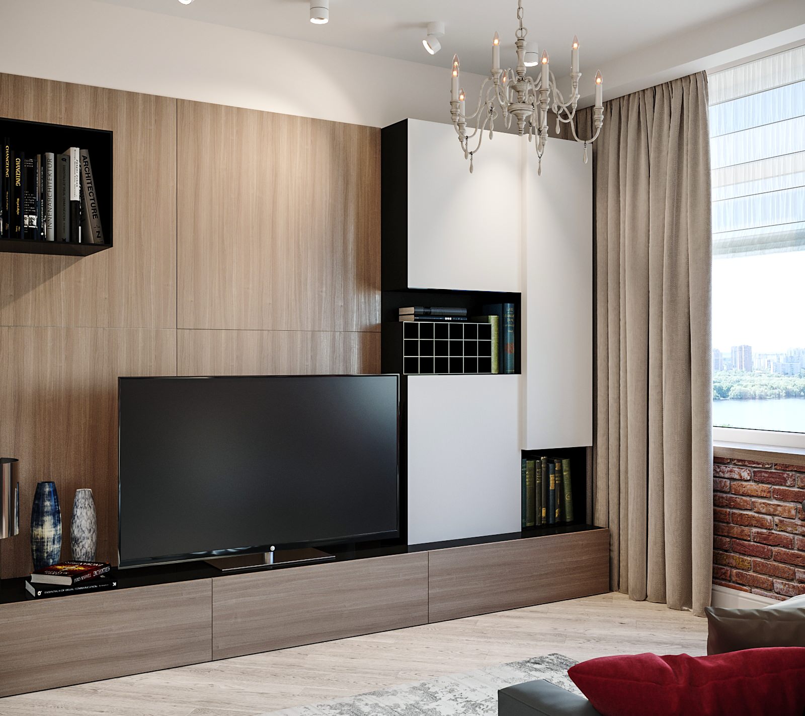 Женственный лофт в ЖК Триколор (визуализация)