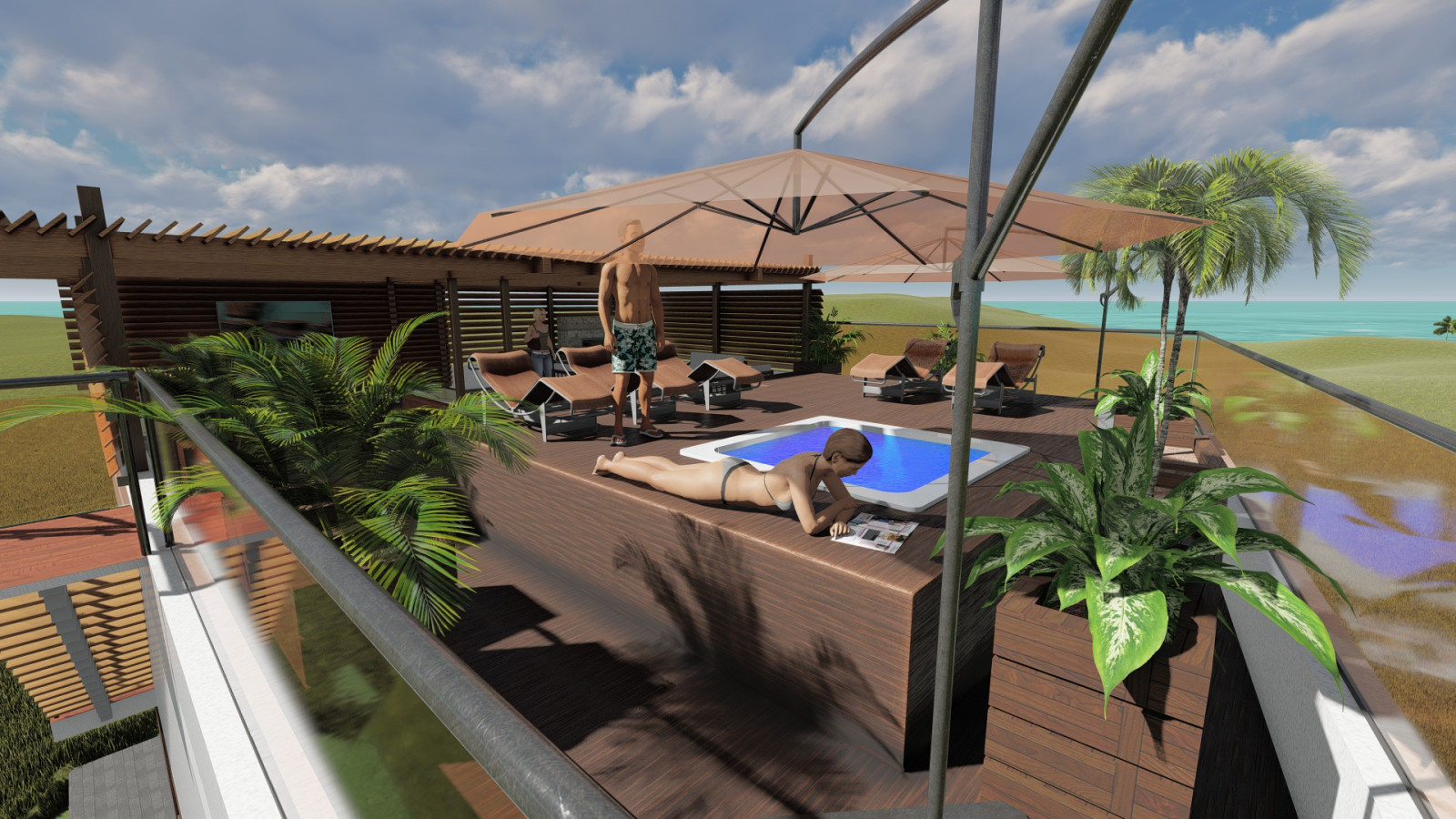 Проект организации пространства эксплуатируемой кровли в Сочи (руч.Видный)