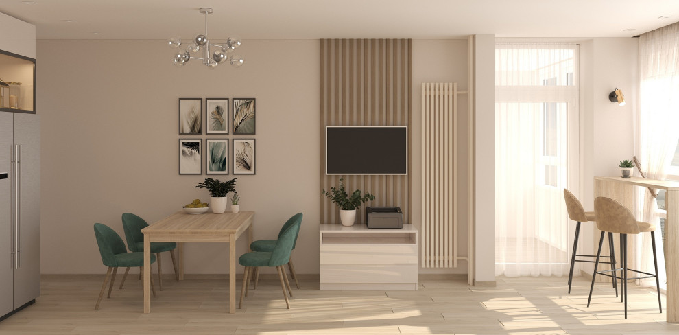 Интерьер в экостиле с подвесным креслом