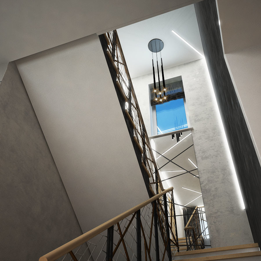 Дом в стиле лофт, хай-тек