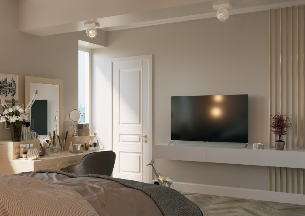 Мягкий эклектичный интерьер квартиры 205 кв.м.