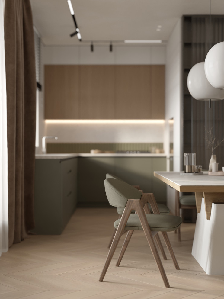 Проект 2-х уровневой квартире в эко-стиле.