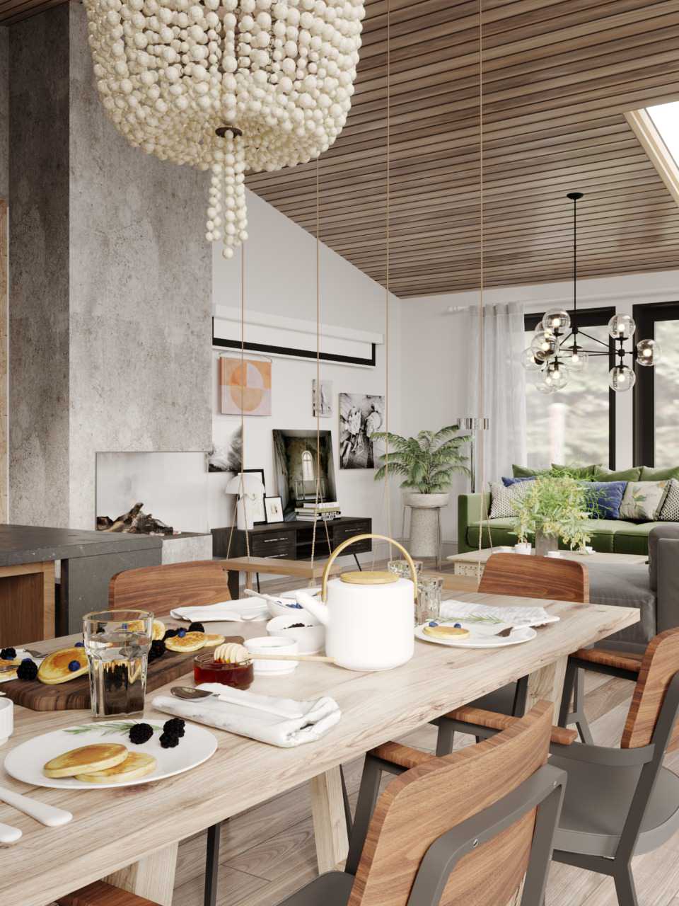 Загородный дом 147,7 м² с черными акцентами