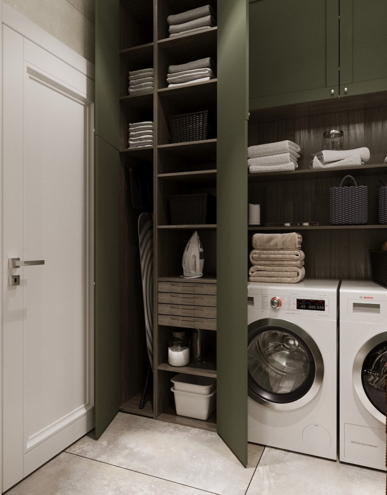 Ванная комната с постирочной