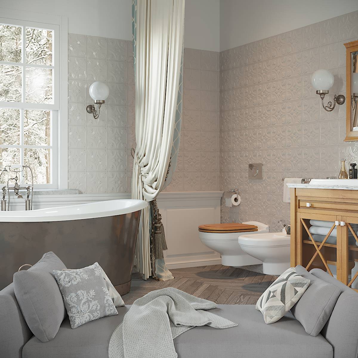 Ванная в загородном доме