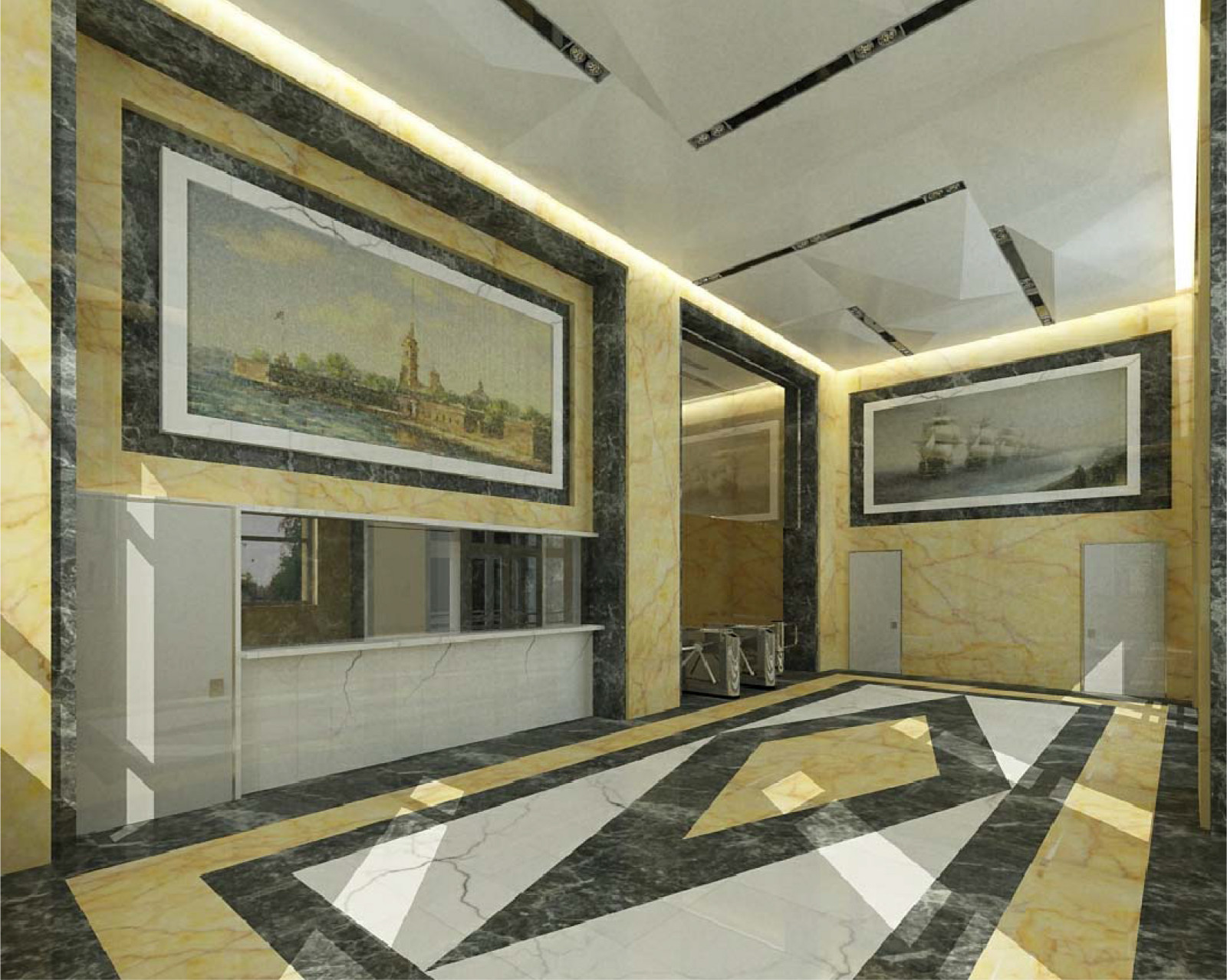 Дизайн-проект интерьера проходной завода в Санкт-Петербурге