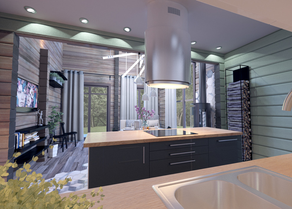 Интерьеры дома из бруса